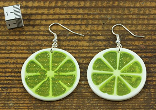 pendientes Miniblings lima limon rebanadas del Partido - hecho a mano joyas de moda que las vacaciones de verano vacaciones verde - Pendientes pendientes de plata