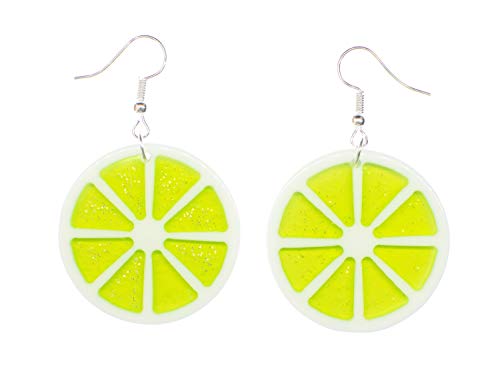 pendientes Miniblings lima limon rebanadas del Partido - hecho a mano joyas de moda que las vacaciones de verano vacaciones verde - Pendientes pendientes de plata