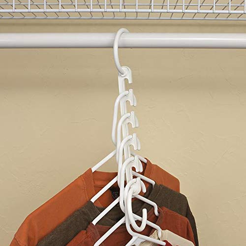 Perchas Ropa Organizador,8 Piezas Perchas Que Ahorran Espacio,Perchas Giratorias Antideslizantes,Percha de Plastico,Perchas Ropa Plegable,para Guardarropa,Organizar Almacenamiento(Blanco)