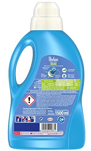 Perlan Renueva Detergente para Ropa de Deporte (pack de 4, total: 100 lavados), Detergente Líquido para Ropa de Deporte, Detergente Especial para Ropa de Deporte que neutraliza los malos olores