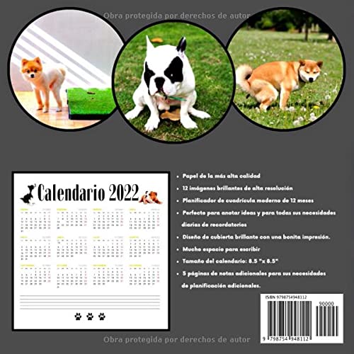 Perros Cagando Calendario 2022: | Regalo de Broma | Divertidos Para Amigos, Mujer, Hombre, Niños, Adolescentes, Adultos, Cumpleaños, Navidad | ... y Relajante para Amantes de los Animales |