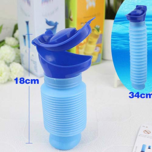 Petyoung Urinario Retráctil de Emergencia 750 Ml Portátil Mini Camping Al Aire Libre Viaje Personal Inodoro Móvil Orinal Botella para Niños Adultos