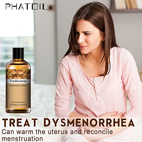 PHATOIL Aceites Esenciale de Incienso 100 ml, 100% Naturales Puros, Aceite Esencial de Aromaterapia de Grado Terapéutico, Aceite Esenciales para Humidificador, Difusor, Regalos Perfectos