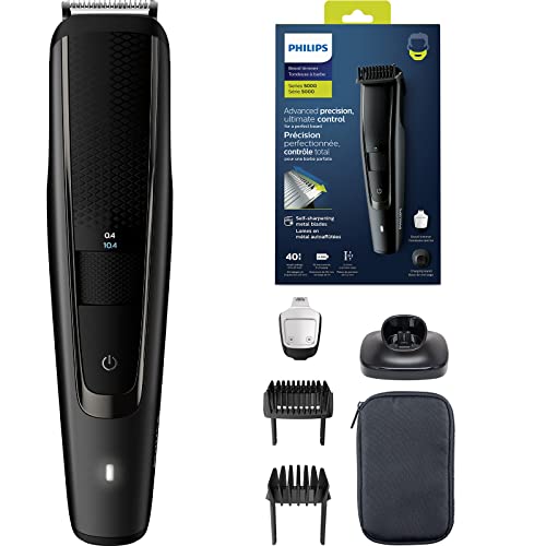 Philips Barbero Serie 5000 BT5515/15 - Recortadora de barba con 40 posiciones de longitud, resistente al agua y cuchillas metálicas autoafilables