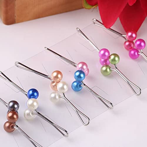 PhoenixDN 24 Pcs Pin de Bufanda con Clip de Perlas, Clips Musulmanes de Los Pines Del Hijab, Clips de Seguridad para Bufandas De Perlas, para Las Mujeres Del Mantón Del Hijab, Vestido de Banquete