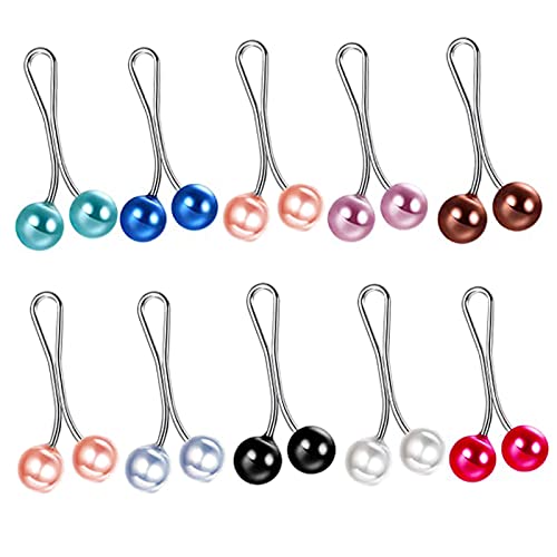 PhoenixDN 24 Pcs Pin de Bufanda con Clip de Perlas, Clips Musulmanes de Los Pines Del Hijab, Clips de Seguridad para Bufandas De Perlas, para Las Mujeres Del Mantón Del Hijab, Vestido de Banquete