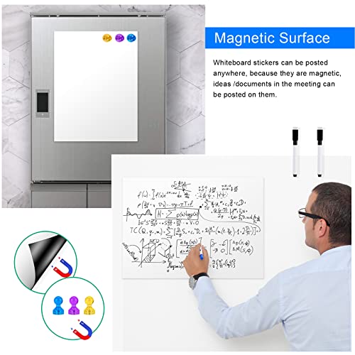 Pizarra Blanca Magnética Ninonly 30x42cm Pizarra Magnética Tablero Blanco Pizarra Magnética Autoadhesiva Whiteboard para Oficina Casa y Tienda Incluye 2 Marcadores y 3 Iconos Magnéticos A3