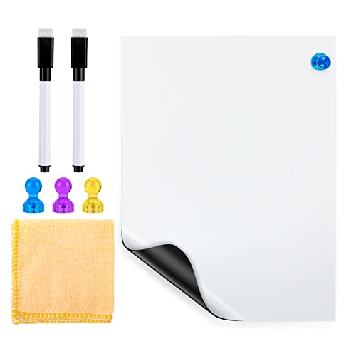 Pizarra Blanca Magnética Ninonly 30x42cm Pizarra Magnética Tablero Blanco Pizarra Magnética Autoadhesiva Whiteboard para Oficina Casa y Tienda Incluye 2 Marcadores y 3 Iconos Magnéticos A3