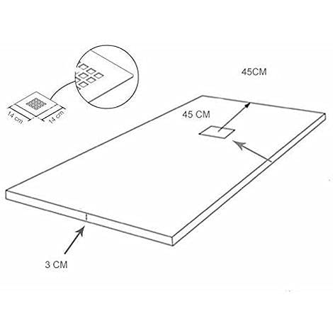 Plato de Ducha Resina Extraplano outletaseo – NEGRO RAL-9005- Todas las medidas disponibles - Antideslizante Textura Pizarra - Incluye Válvula desagüe+Rejilla (100x70 cm, Negro Ral-9005)
