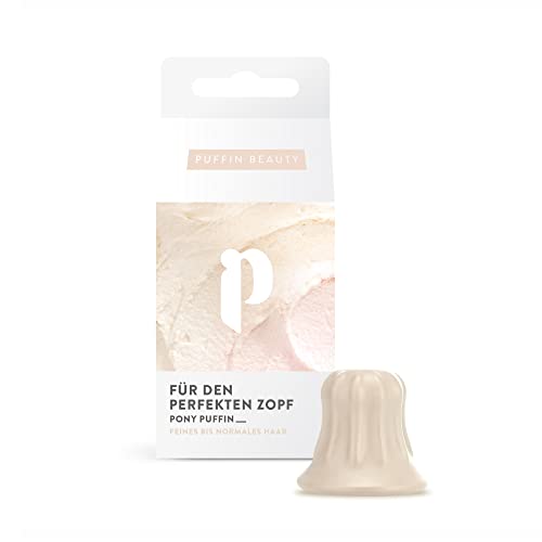 Pony Puffin Coletero de Silicona Original para Pelo - Accesorio Transparente Para Cabellos de Mujer o Niña - Alternativa de Gomas, Cintas, Pañuelos y Diademas para Sujetar la Coleta - Vainilla