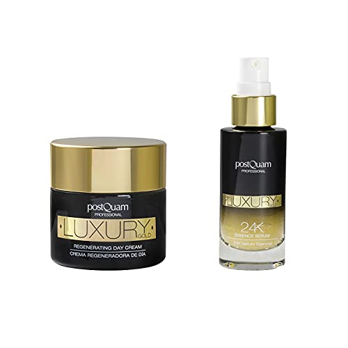 Postquam - Luxury Gold | Pack Antiedad de Día - Crema de Día Antiarrugas 50 ml + Serum Intensivo 30 ml | Pack Cremas Mujer