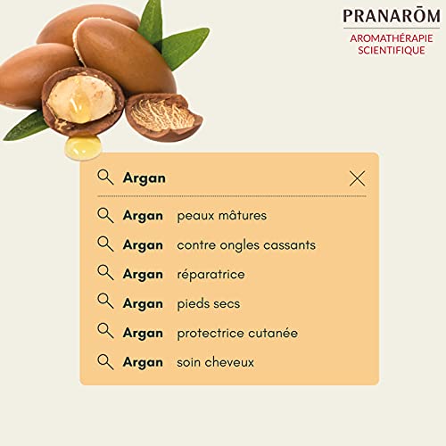 Pranarôm Aceite vegetal de Argán 100% Bio, Argania spinosa - Obtenido por primera presión en frío del nuez de argán, Pieles maduras o frágiles, Para proteger la piel del envejecimiento, 50 ml