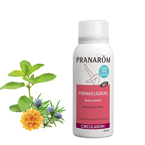 Pranarôm Circularom Spray Corporal Bio, Aceites esenciales de Menta de campo, Enebro, Palmarosa, Siempreviva amarilla, Piernas Ligeras, Ligereza y frescor, Sensación de piernas pesadas, 100 ml