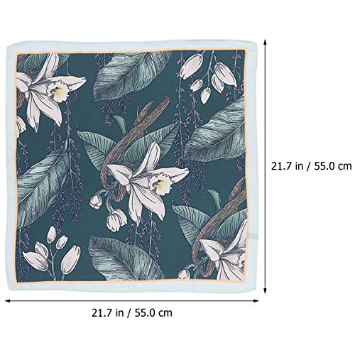 PRETYZOOM Bufanda Cuadrada 55X55cm Bufanda Chal Bufanda Estampada de Flores Pañuelo de Cuello Bufanda Fresca de Verano para Mujeres Niñas Estilo 2