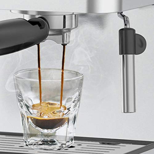 PRIXTON Verona - Cafetera Expresso Automática Bomba Italiana 850 W 20 Bares de Presión Vaporizador Ajustable Portafiltro de Doble Salida