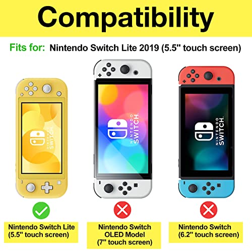 ProCase Funda Protectora para Nintendo Switch Lite con 2 Protectores de Pantalla Vidrio Templado, Estuche con Tapa Antiarañazos de Cubierta Suave y Delgada para Nintendo Switch Lite 2019 - Gris