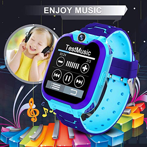 PTHTECHUS Niños Musica Smartwatch Phone, Reloj Inteligente MP3 con Juegos Llamada Despertador Cámara Relojes Digital Watch Despertador Regalos para niños de 5 a 12 años