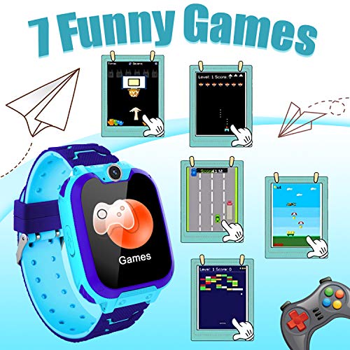 PTHTECHUS Niños Musica Smartwatch Phone, Reloj Inteligente MP3 con Juegos Llamada Despertador Cámara Relojes Digital Watch Despertador Regalos para niños de 5 a 12 años