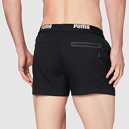 PUMA Logo Herren Kurze Badehose Bañadores Ajustados para Hombre, Negro, Medium