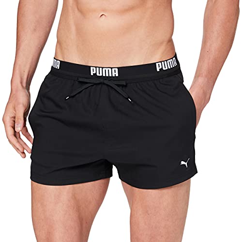 PUMA Logo Herren Kurze Badehose Bañadores Ajustados para Hombre, Negro, Medium