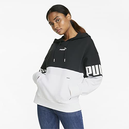 PUMA Power Colorblock Hoodie TR Sudadera, Mujer, Black, m