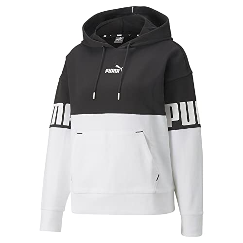 PUMA Power Colorblock Hoodie TR Sudadera, Mujer, Black, m