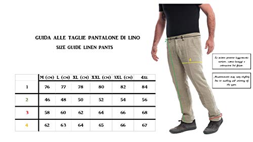 Puro Lino pantalón Largo de Hombre 46 a 56 Azul Blanco Beige Verde Militar 46