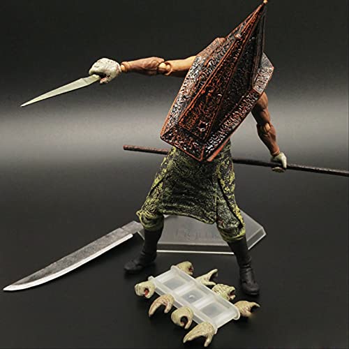 QWYU Silent Hill Figura de acción Cabeza de pirámide Figma Pvc Modelo coleccionable Juguete Anime Película Silenciosa Colina Pirámide Cabeza