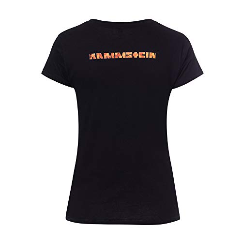 'Rammstein, Mujeres camiseta de lava Logo " negro Large