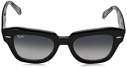 Ray-Ban 0RB2186 Gafas, Black ON Chevron Grey/Burgundy, 49 Unisex