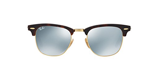 Ray-Ban RayBan Clubmaster Gafas de Sol, Marrón (Havana Frame with Gold Rims and Mirror Lenses), 51.0 Unisex Adulto