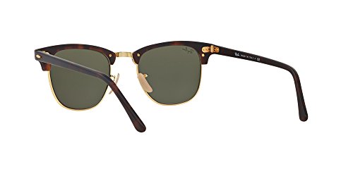 Ray-Ban RayBan Clubmaster Gafas de Sol, Marrón (Havana Frame with Gold Rims and Mirror Lenses), 51.0 Unisex Adulto