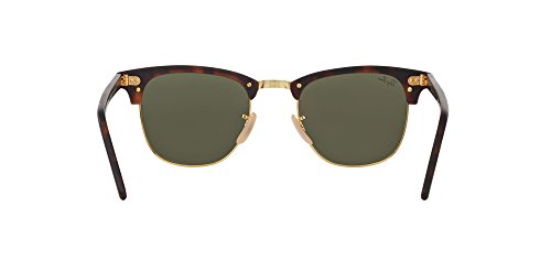 Ray-Ban RayBan Clubmaster Gafas de Sol, Marrón (Havana Frame with Gold Rims and Mirror Lenses), 51.0 Unisex Adulto