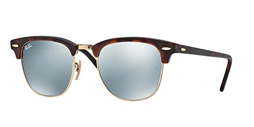 Ray-Ban RayBan Clubmaster Gafas de Sol, Marrón (Havana Frame with Gold Rims and Mirror Lenses), 51.0 Unisex Adulto