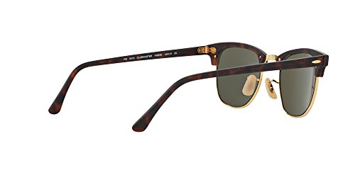 Ray-Ban RayBan Clubmaster Gafas de Sol, Marrón (Havana Frame with Gold Rims and Mirror Lenses), 51.0 Unisex Adulto