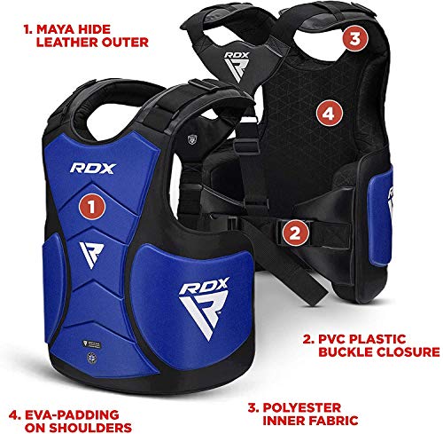 RDX Protector de Pecho Protección De Cuerpo MMA Boxeo Armadura del Pecho Artes Marciales Protectora Deportiva Almohadilla Vientre Taekwondo Entrenamiento Shield