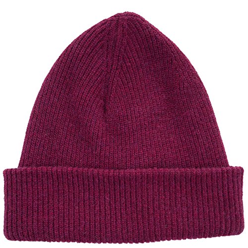 REALLY NICE CASHMERE Eco Cachemira Gorro – Plain Rip Beanie Unisex – Invierno Gorro de punto 100% lana de cachemira berenjena Talla única