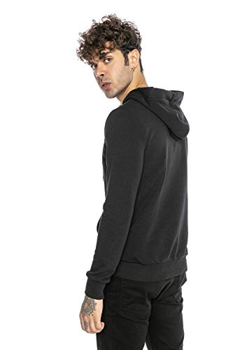 Redbridge Sudadera con Capucha para Hombre Suéter Jersey Neon Big Stitch Negro S