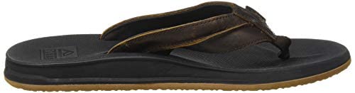 Reef Leather Element TQT, Chanclas Hombre, Negro/Marrón, 43 EU