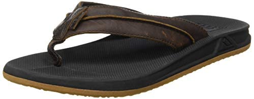 Reef Leather Element TQT, Chanclas Hombre, Negro/Marrón, 43 EU