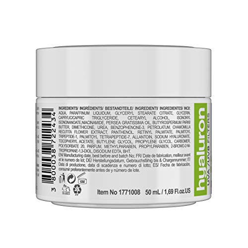 RevitaLAB - Crema antiarrugas de día y de noche con ácido hialurónico enriquecida con aceite de aguacate, matrixyl, retinol y filtros UV, franja de edad 30-45, 2x 50 ml (multipaquete)