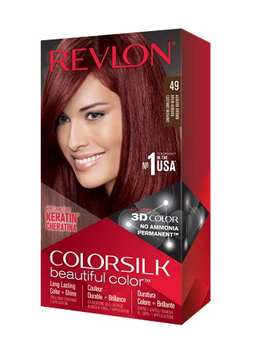 REVLON COLORSILK PERMANENT HAIR COLOUR AUBURN BROWN 49