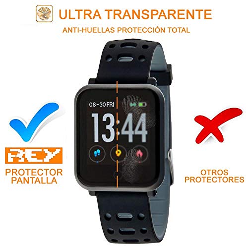 REY Protector de Pantalla para XIAOMI AMAZFIT Stratos 3, Cristal Vidrio Templado Premium