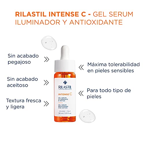 Rilastil Intense C Gel Sérum Iluminador y Revitalizante, Con Vitamina C y Ácido Hialurónico 30 Ml