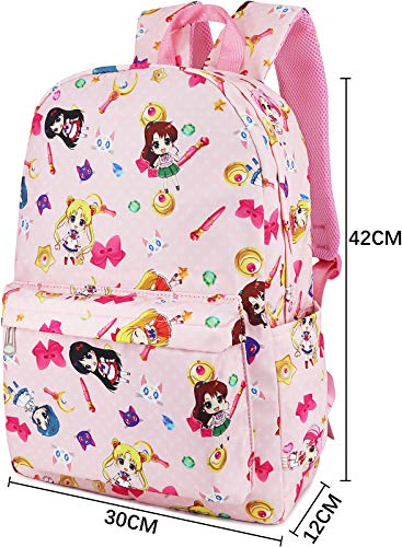 Roffatide Anime Sailor Moon Mochila Tsukino Usagi Luna Artemis mochila escolar para niñas con estampado completo mochila para ordenador portátil Chibi Moon