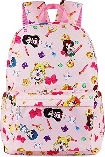 Roffatide Anime Sailor Moon Mochila Tsukino Usagi Luna Artemis mochila escolar para niñas con estampado completo mochila para ordenador portátil Chibi Moon