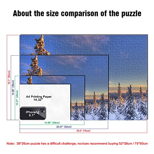 Rompecabezas 1000 Piezas Noruega Nieve Abeto Rompecabezas 52x38cm educación para Adultos decoración de Halloween