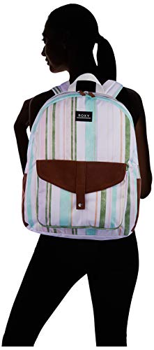 Roxy Carribean-Backpack, Mujer, Bright White KAMUELA Stripe S, One Size