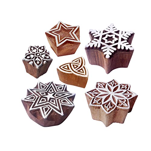 Royal Kraft Henna Imprenta Bloque Creativo Estrella Diseños Madera Sellos (Set de 6)