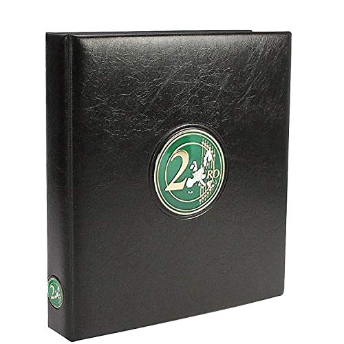 Safe 7343 Álbum de monedas premium seguro 7343 "2 euros universales" + 2 fundas de monedas 7393S con páginas preimpresas en color + juego de pegatinas Banderas - años